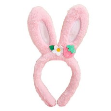미미파티 귀여운 바니 귀 토끼 머리띠, 베리토끼 핑크, 1개