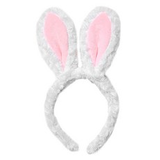 미미파티 귀여운 바니 귀 토끼 머리띠, 복슬토끼 화이트, 1개