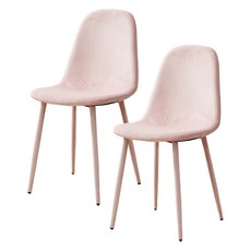 릴리안 L81 벨벳 인테리어 식탁 의자 방문설치, 핑크, 2개
