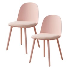 릴리안 L80 벨벳 인테리어 식탁 의자 방문설치, 핑크, 2개