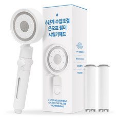 六段式水壓調節開關鈕濾芯蓮蓬頭+專用濾芯 2入組, 1個, 混合色