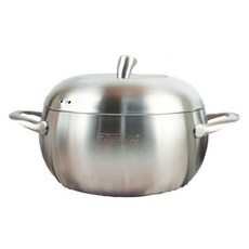 Eurolux 電磁爐適用 蘋果系列 全三層不鏽鋼頂級雙耳鍋, 銀色, 1個, 22cm