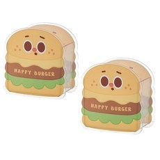 레드캐비넷 일러스트 아크릴 다용도 브러쉬 보관함, 햄버거, 2개