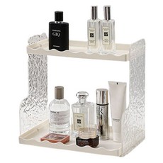 레드캐비넷 아크릴 물결 패턴 다용도 화장품 수납 정리대, 아이보리, 1개