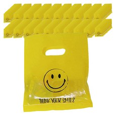BEST PACK 微笑塑膠購物袋, 黃色, 200個