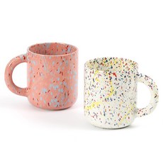 Polmarket Stella 馬克杯兩件組 390ml, 珊瑚粉 + 水果白, 1個