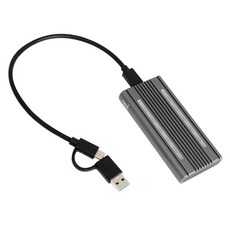 넥시 RGB 라이팅 USB3.1 Type-C to M.2 NVMe SATA SSD 케이스 다크그레이, 1개, NX-U31NVME-G2 / NX1346