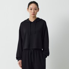 JAJU 여성용 소프트 스웨트 후드 크롭 파자마 티셔츠