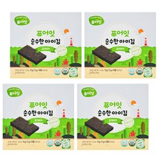 Pure Eat 銳寶 幼兒海苔 10入, 15g, 韓國產, 4盒, 無調味