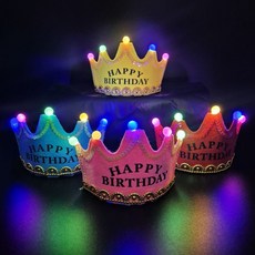 여니팩토리 파티 LED 왕관 4종 세트, 옐로우, 핑크, 레드, 블루, 20세트