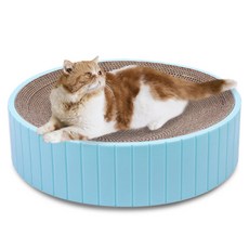 딩동펫 고양이 스페이스 라운드 스크래쳐, 블루, 1개