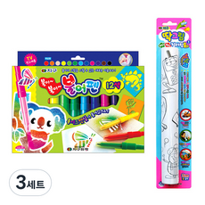 GLOBE CHEMICAL 吹畫筆 12色+塗鴉捲筒紙組, 混色, 3套