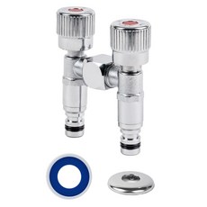 DOOJIN 浴室雙出口薄型扁平水龍頭 高級款 兩側洗衣機軟管連接用 熱水 DF80M, 1個