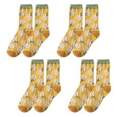 소니오 여성용 코지 플라워 패션 양말 4켤레 세트