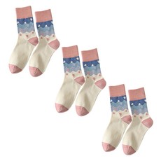 소니오 여성용 파스텔 데이 패션 양말 3켤레 세트