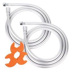 HedeuBaengbaeng Y-net 蓮蓬頭軟管 2入, 銀色, 2m