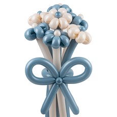 셈퍼텍스 요술풍선 데이지 튤립 꽃다발 만들기 세트, 더스크 크림블루 2색혼합, 1세트