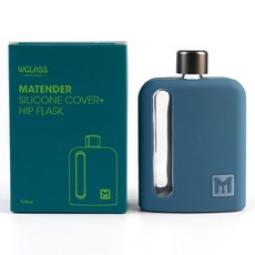 마텐더 실리콘커버 유리 힙플라스크 100ml, 싱글패키지 100ml-인디고블루, 1개