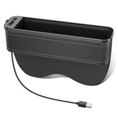 IYES 車用縫隙側邊收納袋 高速充電座椅支架 乘客座, 黑色, 1個