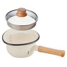 EJIRY 萊莫 電磁爐琺瑯泡麵鍋, 19cm, 奶油象牙白, 1個