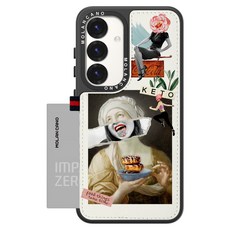 모란카노 시크릿 카드포켓 가죽 콜라주 디자인 휴대폰 케이스