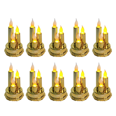 모스틱 led 3단 촛불 캔들 10p, 골드