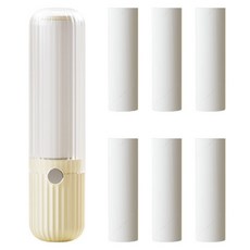 Yoon The Pick 迷你旅行便攜式除塵滾筒 + 6入補充包組, 1套, 奶油黃