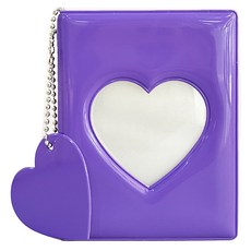 微笑彩色拍立得小卡收藏冊 愛心 8.5 x 11 cm, 16張, 愛心紫