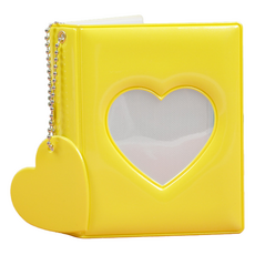 微笑彩色拍立得小卡收藏冊 愛心 8.5 x 11 cm, 16張, 愛心黃