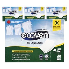 Ecoben 片狀洗衣精, 4個, 20入