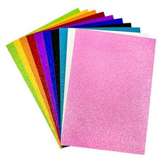 MaDaKkuMi 亮粉DIY閃光毛氈紙10種套組 無背膠式, 1套, 混合顏色