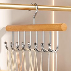 스모글 다용도 원목 8구 잡화 속옷걸이, 베이지, 1개