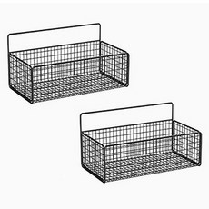 PEONIST 方形浴室置物架, 黑色, 2個
