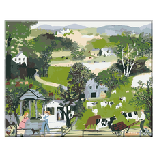 Momofix Painting DIY數字油畫 40 x 50 cm, 1個, 摩西奶奶 在井邊(畫作), 白色(畫框)