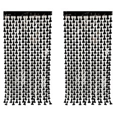 Irumoa 生日派對牆面裝飾掛簾, 黑色, 2個