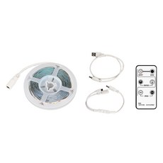 Yeonha LED 自黏式居家裝飾燈條 5m + 遙控器組, 黃色, 1套