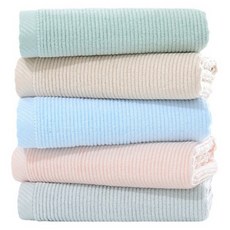 파라다이소 PDS居家 條紋毛巾 65g 50 x 25 cm 30支紗 竹纖維 5件組, 1套, 混合色