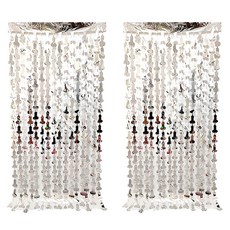 Irumoa 生日派對牆面裝飾掛簾, 銀色, 2個