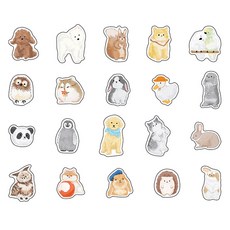 푸트로랩 핸드북 DIY 여행 스케치 시리즈 스티커 세트, 동물, 1세트