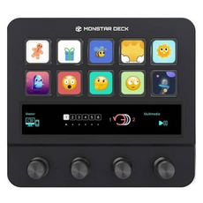 MONSTARGEAR TS10N4 韓文 直播控制器 YouTube 照片修圖 編輯 巨集 快捷鍵 鍵盤, 單一商品, 黑色, 製造商軸