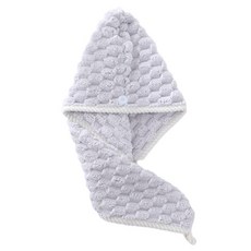 올웨일리 헤어 타월 터번 샤워캡 벨벳 수건 25 x 65 cm TSP1700, 그레이, 1개