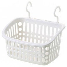 Mondespot 浴室瀝水掛勾收納籃 YY57532, 白色, 1個