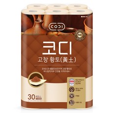 CODI 天然紙漿 3層 高敞黃土 高級捲筒衛生紙, 1個, 30捲