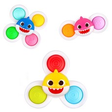 BUNNYLAND 碰碰狐 鯊魚寶寶 旋轉陀螺 感官發展玩具 3件組, 1套, 混合色