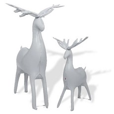 白色麋鹿 大小2件組, 1套, 單一顏色