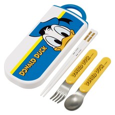 Skater 三件式餐具組 湯匙 + 叉子 + 筷子 + 收納盒 TACC2AG, 1套, 米奇好朋友 唐老鴨