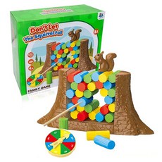 Joy Kids 驚險松鼠原木疊疊樂桌遊, 1個, 混合顏色