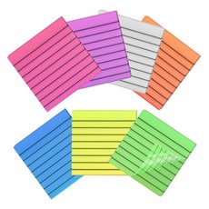 Rota 透明防水彩色線條便條紙便利貼 7款 x 50張組合, 1套