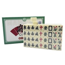 Dasamol 高級迷你麻將 20mm 144張 + 備用牌 2張 + 骰子 2個 套組, 1套, 綠色