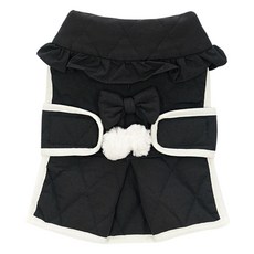 Montier 狗狗荷葉邊外套, 黑色, 1個